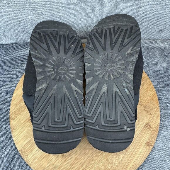 UGG Shoes Mens Size 12 Black Puffer Slip-On Mule Slippers Adjustable Strap Warm - Picture 7 of 10